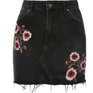 Topshop Moto Jean Skirt Black Sz 6